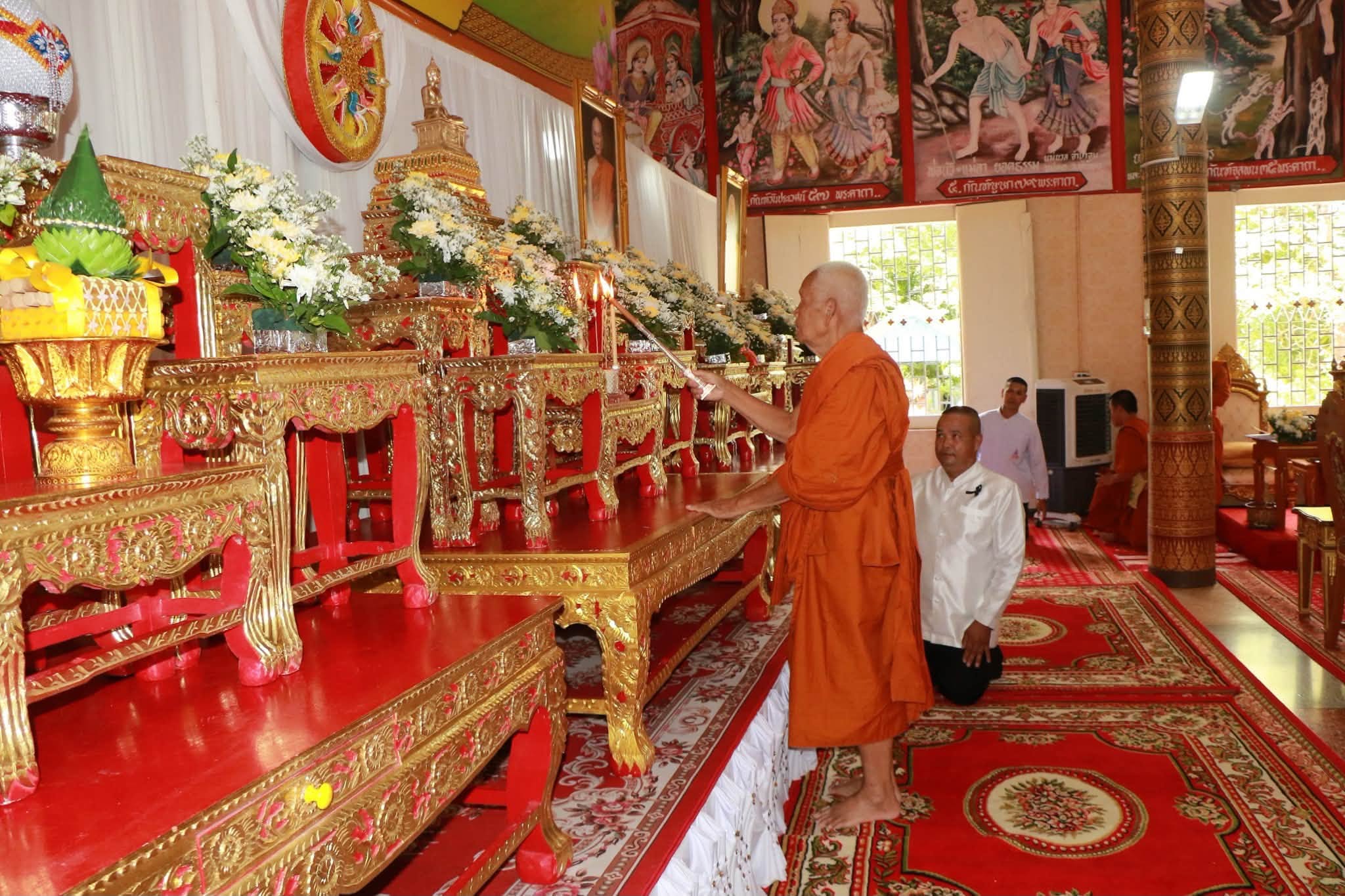 จังหวัดอำนาจเจริญ ถวายการต้อนรับคณะกรรมการตรวจเยี่ยม&ldquo;หมู่บ้านรักษาศีล 5&rdquo; ต้นแบบ ระดับภาคตะวันออกเฉียงเหนือ ที่ วัดศรีมงคล บ้านน้ำปลีก ตำบลน้ำปลีก อำเภอเมืองอำนาจเจริญ