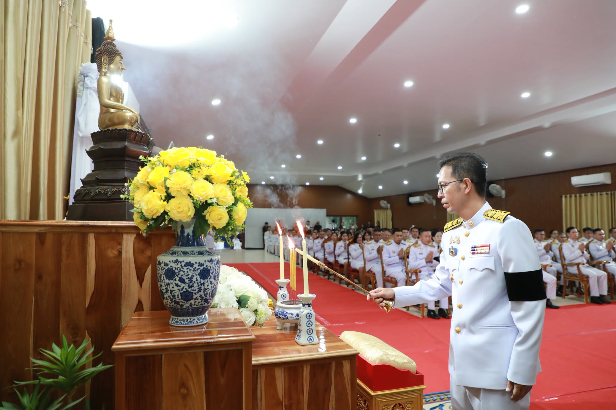 จังหวัดอำนาจเจริญ ประกอบพิธีบำเพ็ญกุศลและทำบุญตักบาตร ถวายเป็นพระกุศลแด่ เจ้าฟ้าพัชรกิติยาภาฯ ในวาระครบ 100 วัน (สตมวาร) แห่งการสิ้นพระชนม์